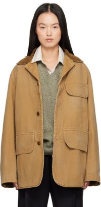 Maison Margiela Tan Corduroy Collar Waxed Jacket