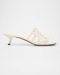 Petal Anagram Leather Caged Mule Sandals