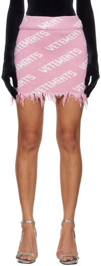 VETEMENTS Pink Monogram Miniskirt