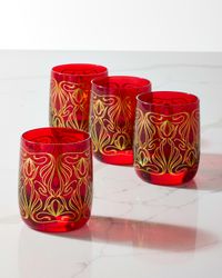Holiday Red Double Old Fashioned Glasses, Set of 4