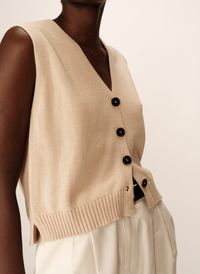Grace Et Mila - Cardigan sans manches Col V - Taille L - Blanc