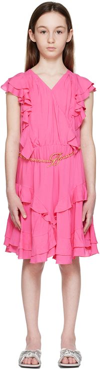 Miss Blumarine Kids Pink Tiered Dress