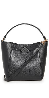 Tory Burch Small McGraw Bucket Bag Black One Size