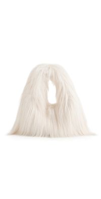 LoveShackFancy Sylara Faux Fur Bag Ivory One Size