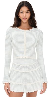 LoveShackFancy Media Cardigan Sailor Stripes XXS