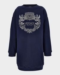 Girl's Bedazzled Logo-Print Sweatshirt Dress, Size 6-14
