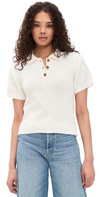 DL1961 May Short Sleeve Polo White L