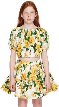 Dolce&Gabbana Kids Yellow Cropped Top