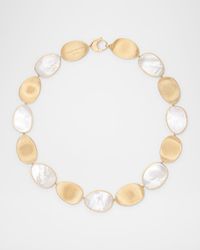 18K Yellow Gold Necklace with Mother-of-Pearl