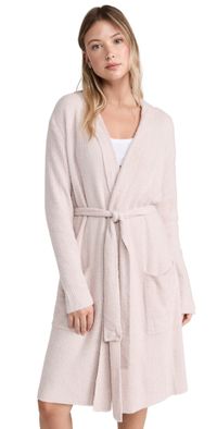 Barefoot Dreams Cozychic Lite Ribbed Robe Faded Rose/Pearl S/M