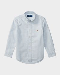 Boy's Cotton Oxford Stripe Sport Shirt, Size 2-7