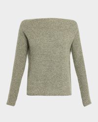 Cashmere Boat-Neck Shaker Rib Sweater