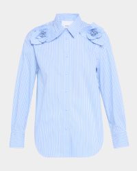 Flora Striped Button-Front Shirt