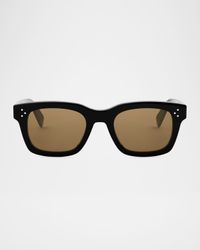 Men's Bold 3-Dots Nylon Rectangle Sunglasses