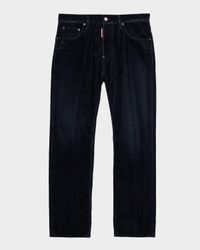 Men's Flocked Corduroy 642 Straight Fit Five-Pocket Pants