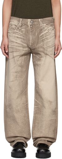 Balmain Beige Loose-Fit Jeans