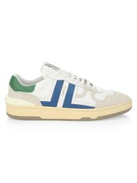 Men's Clay Low-Top Tennis Sneakers - White Blue - Size 14