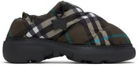 Burberry Flâneurs rembourrés bruns en nylon à carreaux