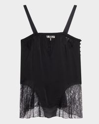 Lace-Inset Silk Cami