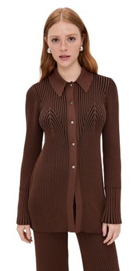 SIMONMILLER Palo Knit Top Choco Brown Combo XL