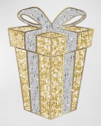 2D Gift Box Outdoor Decoration with LED Lights, 36"