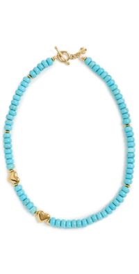 MAYAMAR 24k Turquoise Beaded Heart Necklace Turquoise One Size
