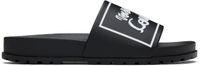 Versace Jeans Couture Black Logo Shelly Pool Slides