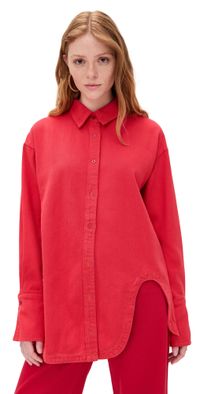 Lioness Off Duty Denim Shirt Crimson M