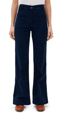 Victoria Beckham Alina Corduroy Pants Indigo Garment Dye 26