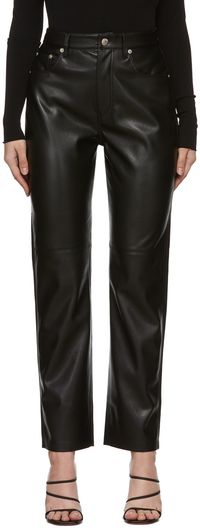 Nanushka Black Vinni Vegan Leather Trousers