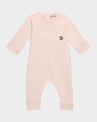 Girl's Logo-Print Coverall, Size Newborn-12M