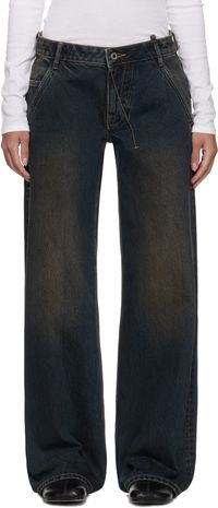 Fax Copy Express Black Basic 2 Loose Dirty Wash Jeans
