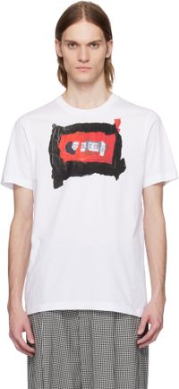 Marni White Painted Collage Logo T-shirt