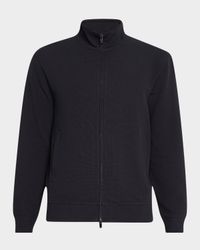 Men's Textured Cotton Full-Zip Sweater Jacket
