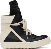 Rick Owens Black & Off-White Hollywood Geobasket Sneakers