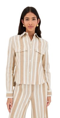 TWP New Carter Top White/Khaki XS