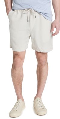 Onia Air Linen Pull-On Shorts 6 Stone L