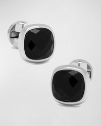 Men's Faceted Onyx Cushion Cufflinks