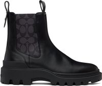 Coach 1941 Bottes chelsea Colson noires à goussets en tissu jacquard emblématique