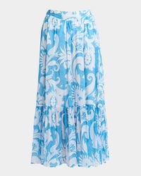 Summer Paisley Cotton Voile Peasant Skirt
