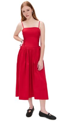 Damson Madder Angelina Midi Lace Dress Red 6