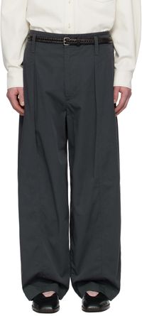 LEMAIRE Gray Maxi Pleated Trousers