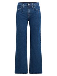 Women's Rosie Low-Rise Pleated Cropped Flare Jeans - Rocky Blue - Size 32