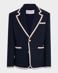 Men's VLogo Contrast-Trim Blazer