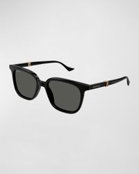 Men's Acetate Rectangle Sunglasses