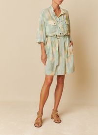 Indi & Cold - Robe courte imprimée - Taille L - Vert