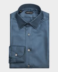 Men's Silk Twill Slim-Fit Dress Shirt