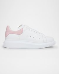 Oversized Snakeskin-Embossed Leather Sneakers