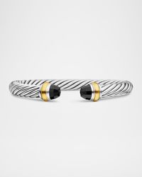 Cable Classics Bracelet with Gemstone in Silver with 14K Gold, 7mm