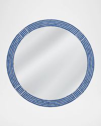 Blue Resin & Bone Wall Mirror, 40" Round